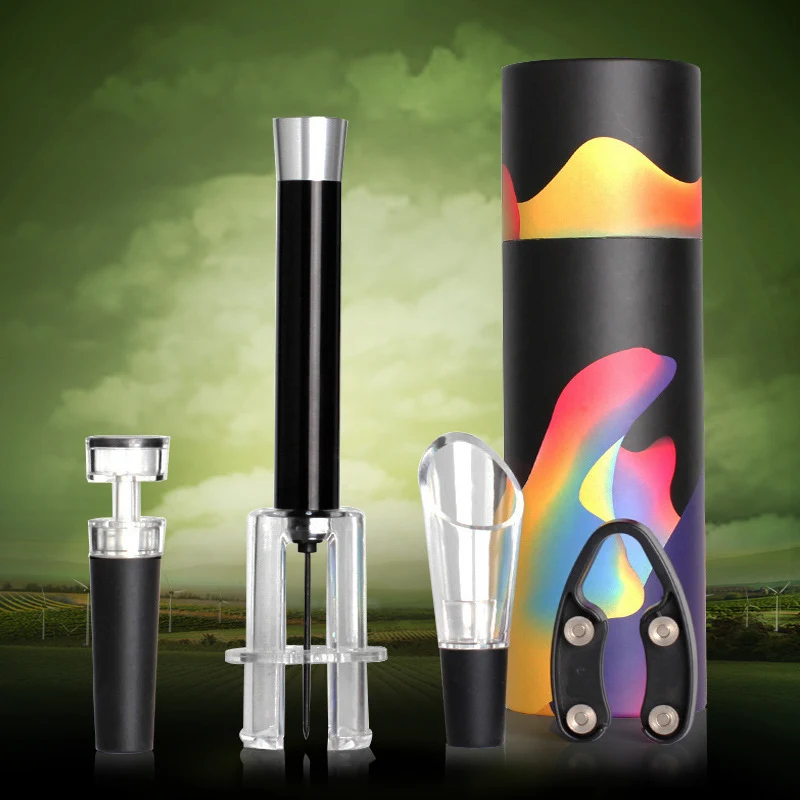 Title 5, 4-Piece Pneumatic Wine Corkscrew Effortlessly o...
