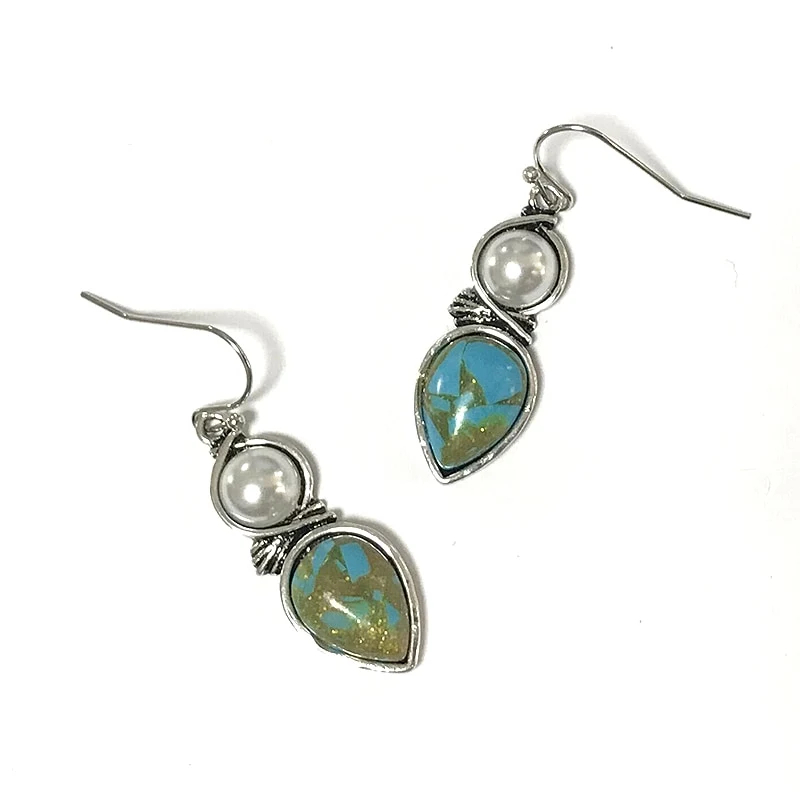 Vintage ethnic water drop blue stone earrings, add a touch of bohemian style and elegance to your outfits with these ear