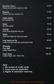 Sky Lounge menu 7