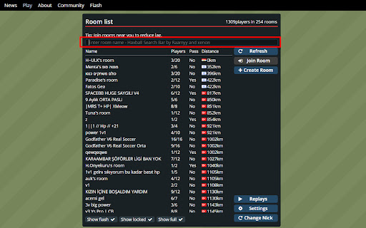 Haxball Room Search