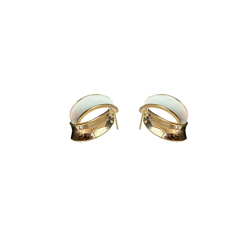 Nouveaux Boucles d'oreilles Courbées Émaillées pour Femmes, Mode Polyvalente, Accessoire Tendance, Élégance au Quotidien