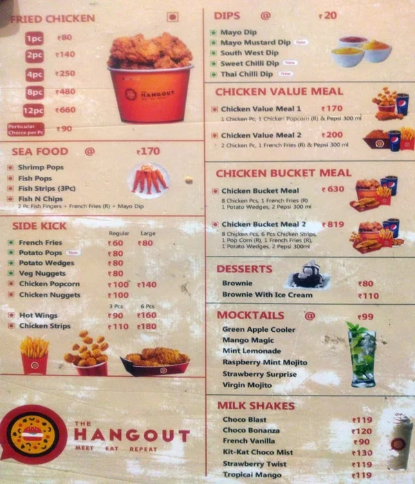 The Hangout menu 