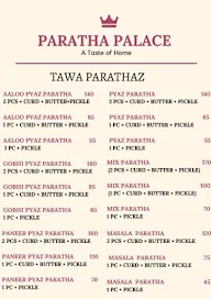 Paratha Palace menu 1