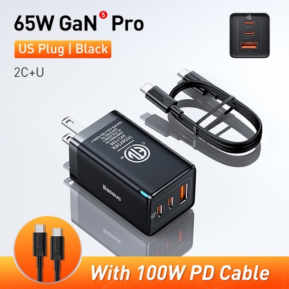 Bộ Sạc Nhanh Thế Hệ Mới Baseus Gan5 Pro / Gan3 Pro 65W / Gan 2 Lite 65W Cho Smartphone/ Tablet/ Lapto