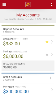 cibc banking mobile screenshot