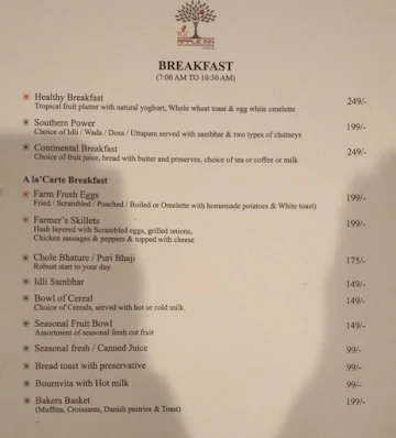 Apple Inn Restaurant menu 