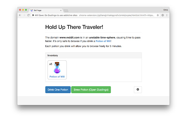 Will Save: Duolingo Powered Site Blocker chrome extension