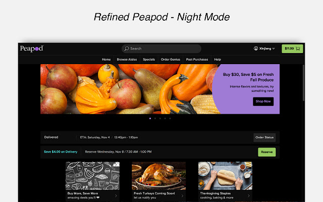 Refined Peapod chrome extension