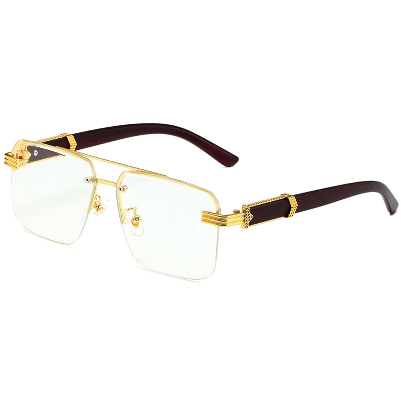 Gafas de sol cuadradas semirrematadas con diamantes para mujeres, estilo elegante. Protección UV, diseño moderno y sofisticado para lucir increíble.
