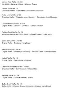 Belgian Waffle Factory menu 4