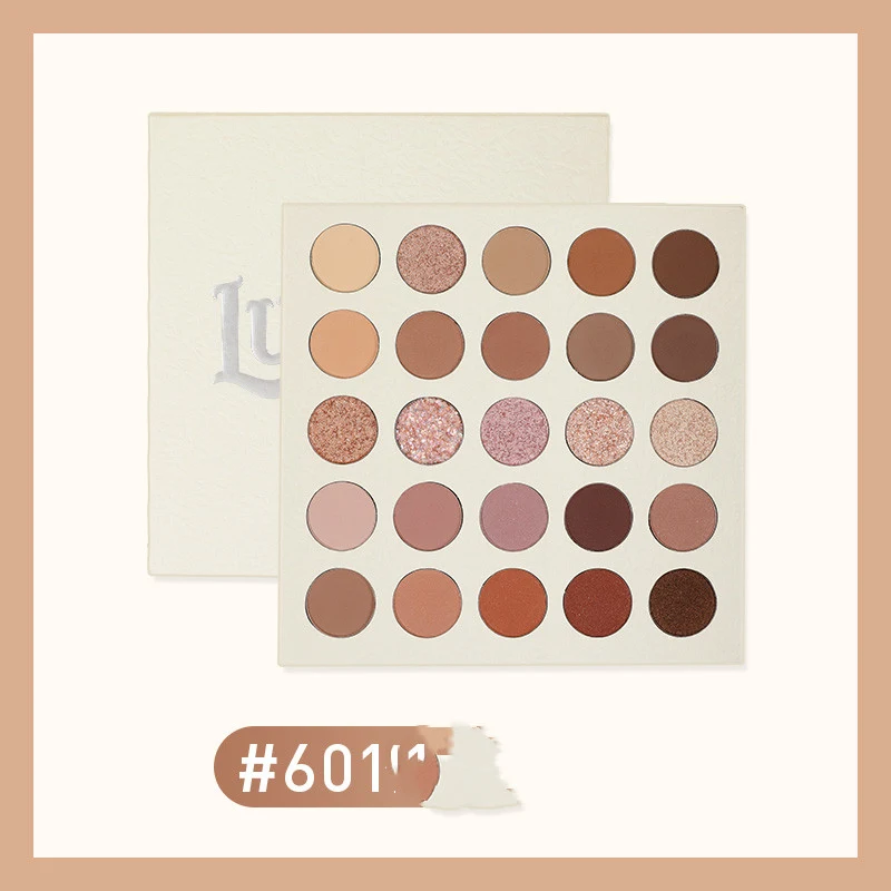 Paleta cieni Cream Eye Ling 25 kolorów, matowe odcienie ziemi, mleka i herbaty, duże opakowanie dla wielu makijaży.