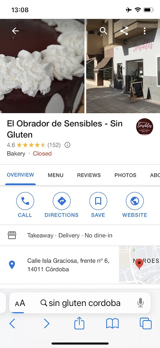 El Obrador de Sensibles gluten-free menu