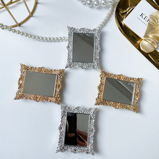 Title 11, Retro Electroplating Pattern Makeup Mirror Phon...