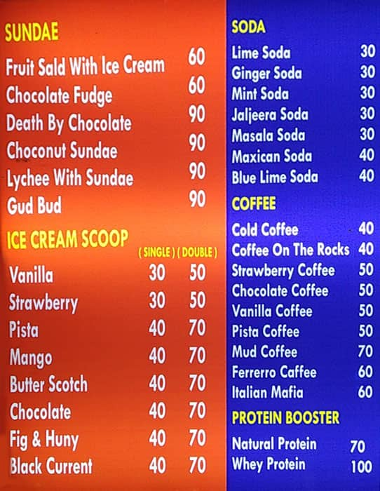 Lassi Paradise menu 