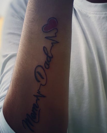 Lovely Mom And Dad Wrist Tattoo