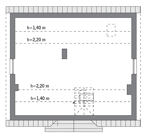 Znamienity - wariant VII - M190g - Rzut poddasza do indywidualnej adaptacji (61,2 m2 powierzchni użytkowej)