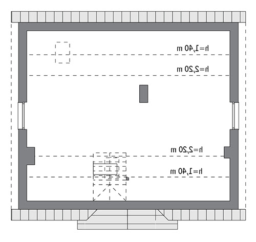 Znamienity - wariant VII - M190g - Rzut poddasza do indywidualnej adaptacji (61,2 m2 powierzchni użytkowej)