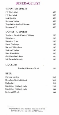 Blend, Royal Orchid Suites menu 2