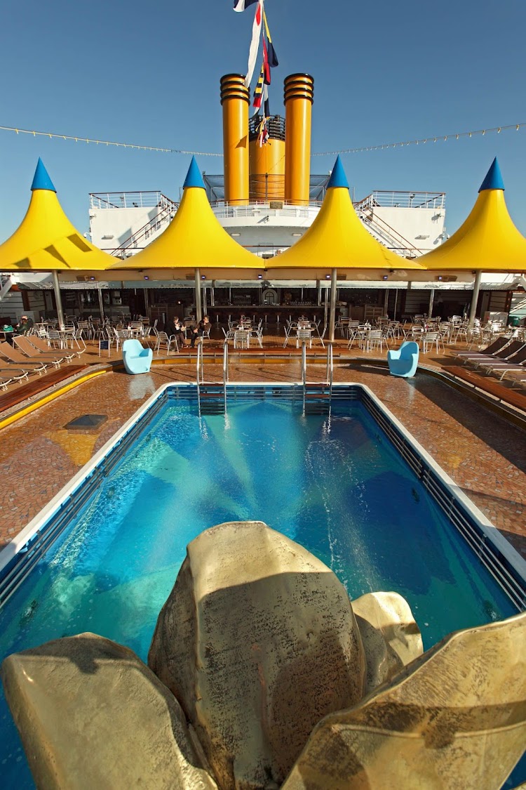 A look at Lido Acqua Regina on deck 9 of Costa Deliziosa, one of the ship's two main swimming areas.