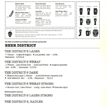 District 6 Pub Brewery & Kitchen menu 