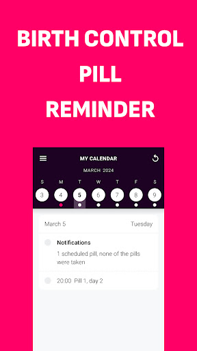 Screenshot Birth control pill reminder