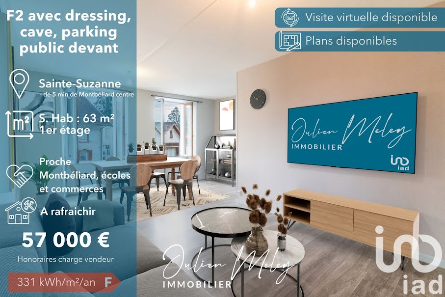 Vente appartement 2 pièces 63 m² à Sainte-Suzanne (25630), 57 000 €