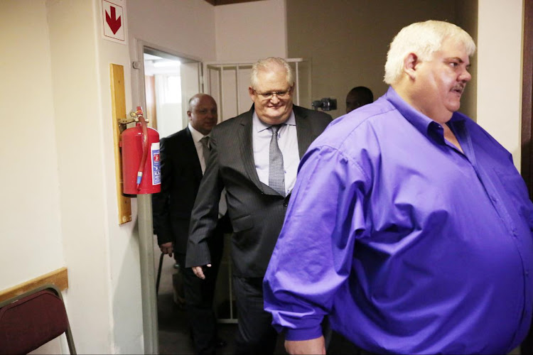 Former Bosasa chief operations officer Angelo Agrizzi (centre) appears at the Specialised Commercial Crimes Court in Pretoria. File photo.