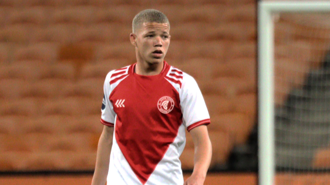 Cape Town Spurs midfielder Luke Baartman during the DStv Premiership match against Kaizer Chiefs where he scored his first professional goal.