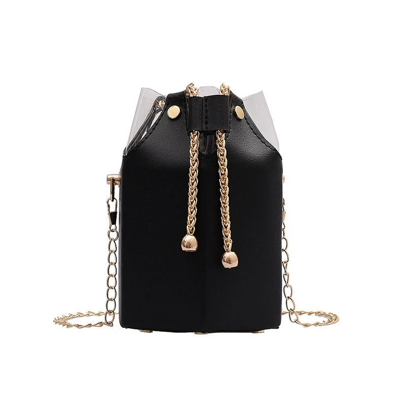 Title 5, Bolsa de ombro casual Net Red Chain Bucket, des...