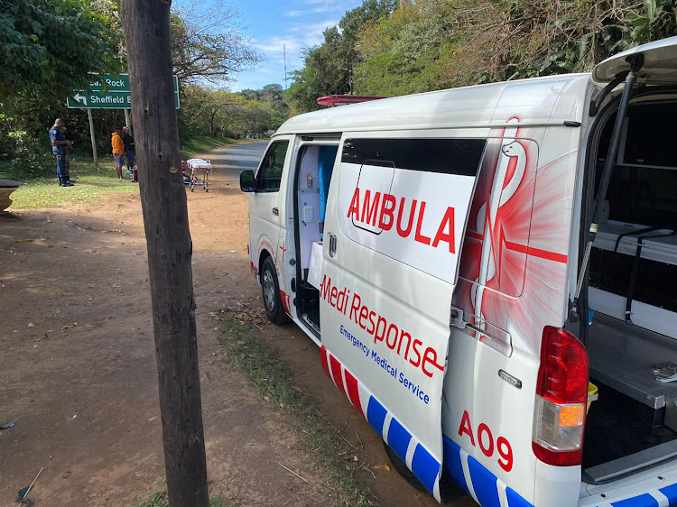 A man was stabbed after allegedly beating a woman on the KZN north coast.