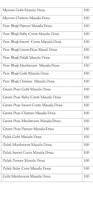 A1 99 Variety Dosa Corner menu 4