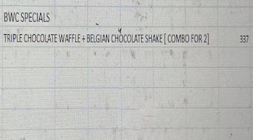 The Big Fat Waffles menu 