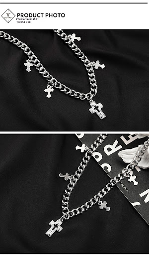 Title 3, Mens Cross Hip Hop Titanium Steel Simple Style...