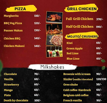 Tasty Treats menu 