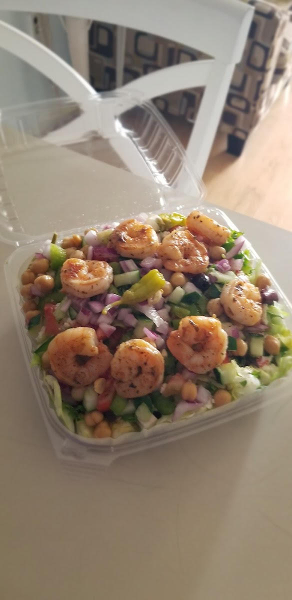 Greek Salad with Grilled Shrimp