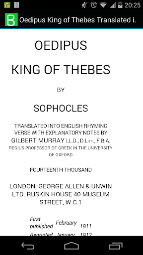 Oedipus King of Thebes