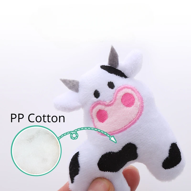 İnek ve Papağan Şekilli Kedi Oyuncağı, Sevimli Peluş Hayvan Oyuncakları Kedi Nanesi ile Etkileşimli Oyna Evcil Hayvan Malzemeleri Isırmaya Dayanıklı.