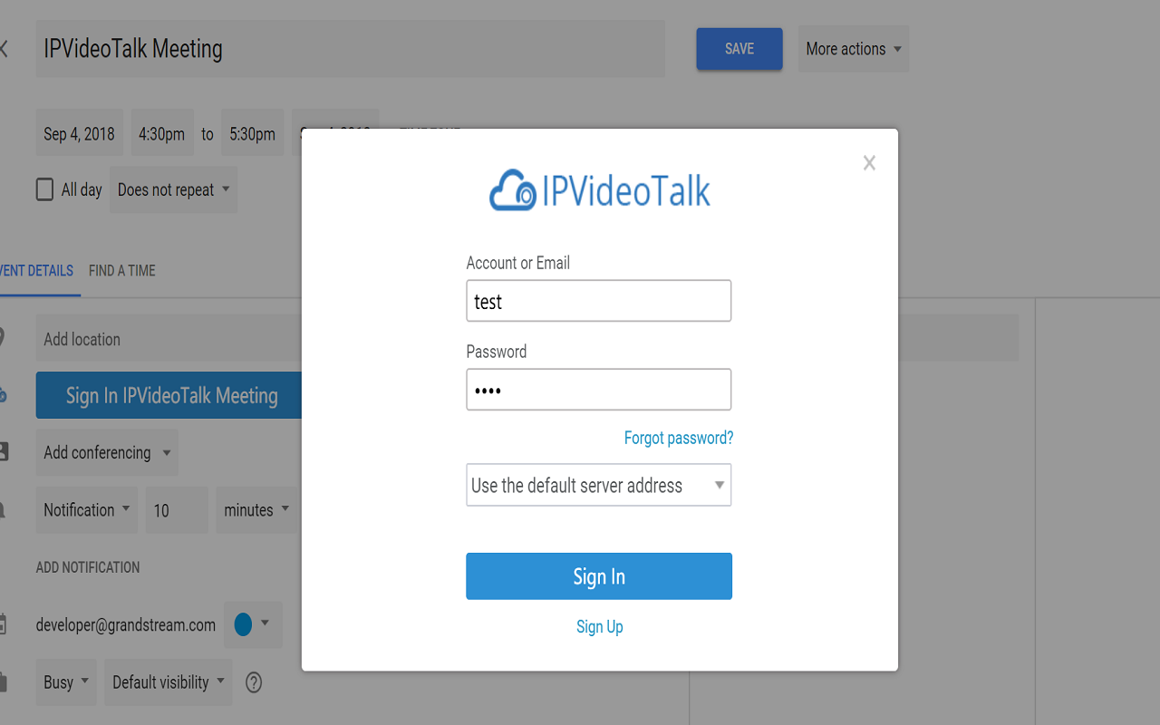 IPVideoTalk for Google Calendar Preview image 4