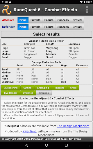 RuneQuest 6 - Combat Effects