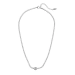Round Zircon Necklace Steel