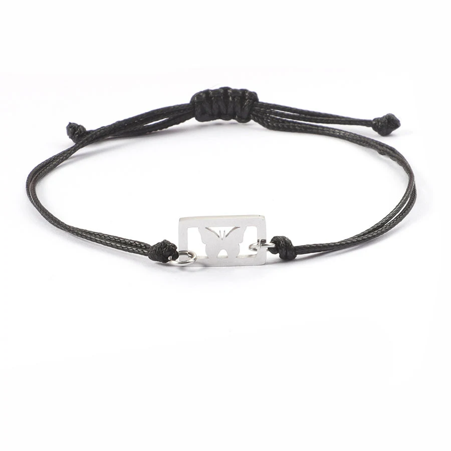Pulsera Tejida para Perro con Huella de Mariposa Cuadrada Hueca Simple, un Accesorio Encantador y Duradero