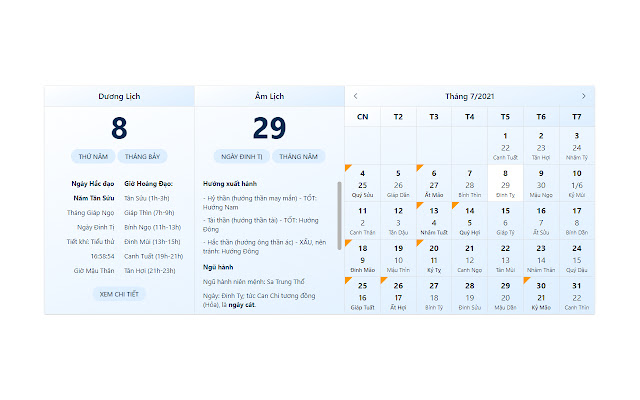 Lịch âm - Lịch Vạn Niên Việt Nam chrome extension