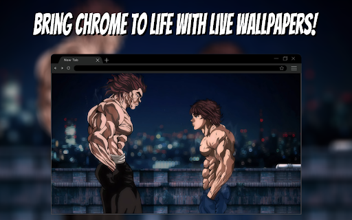 Baki and Yujiro Faceoff Live Wallpaper New Tab Preview 3