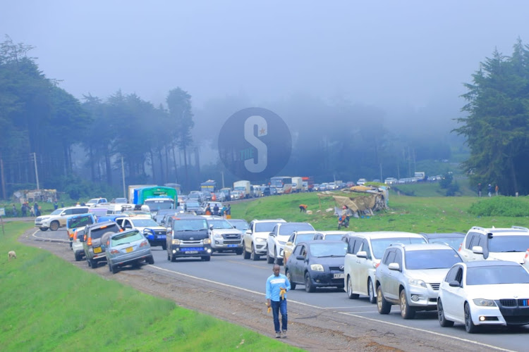 Huge traffic Snarp along Nairobi Nakuru road on April 28, 2024