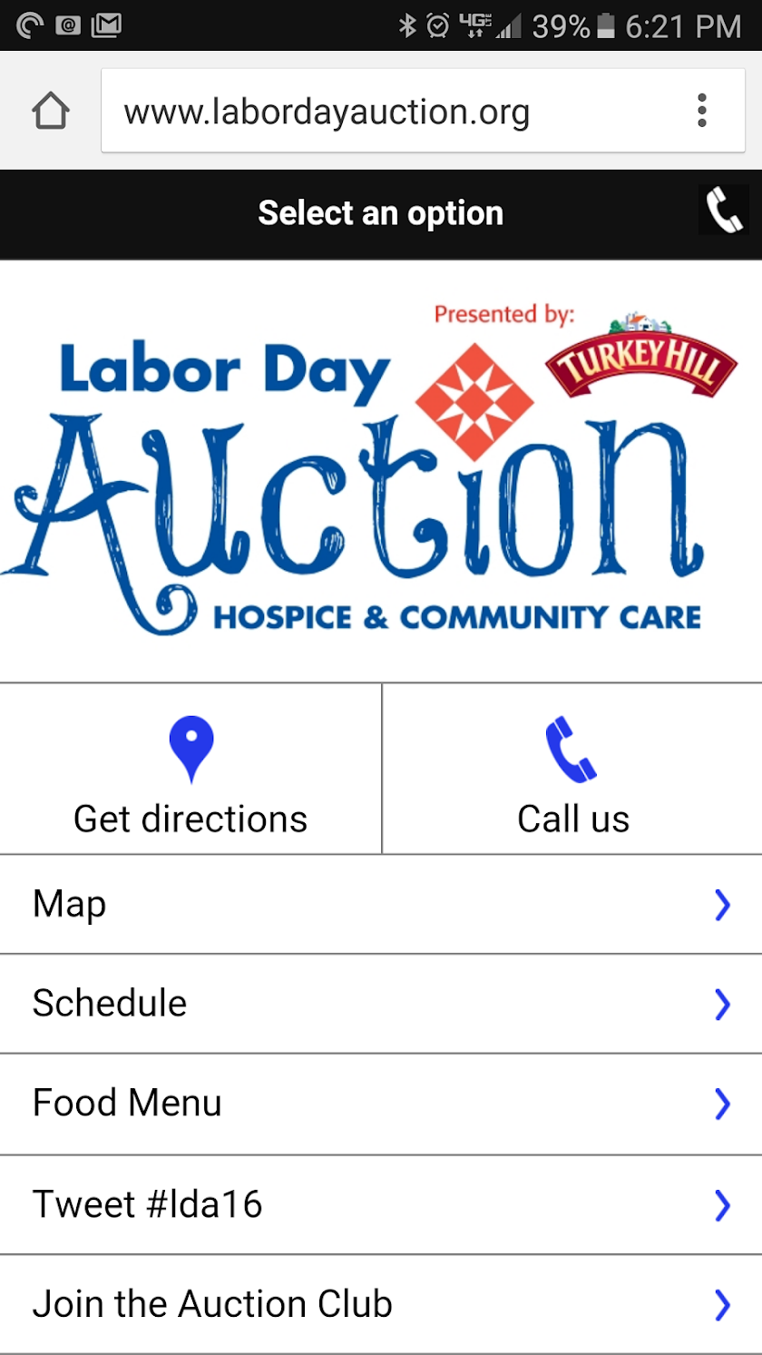 Labor Day Auction Screen 2