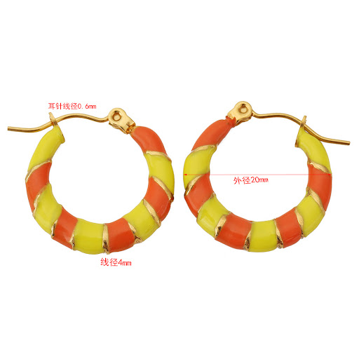 Title 2, Stainless Steel Drop Oil C-Shaped Ring Two-Colo...