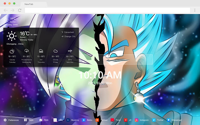 Dragon Ball Popular HD Anime New Tabs Theme