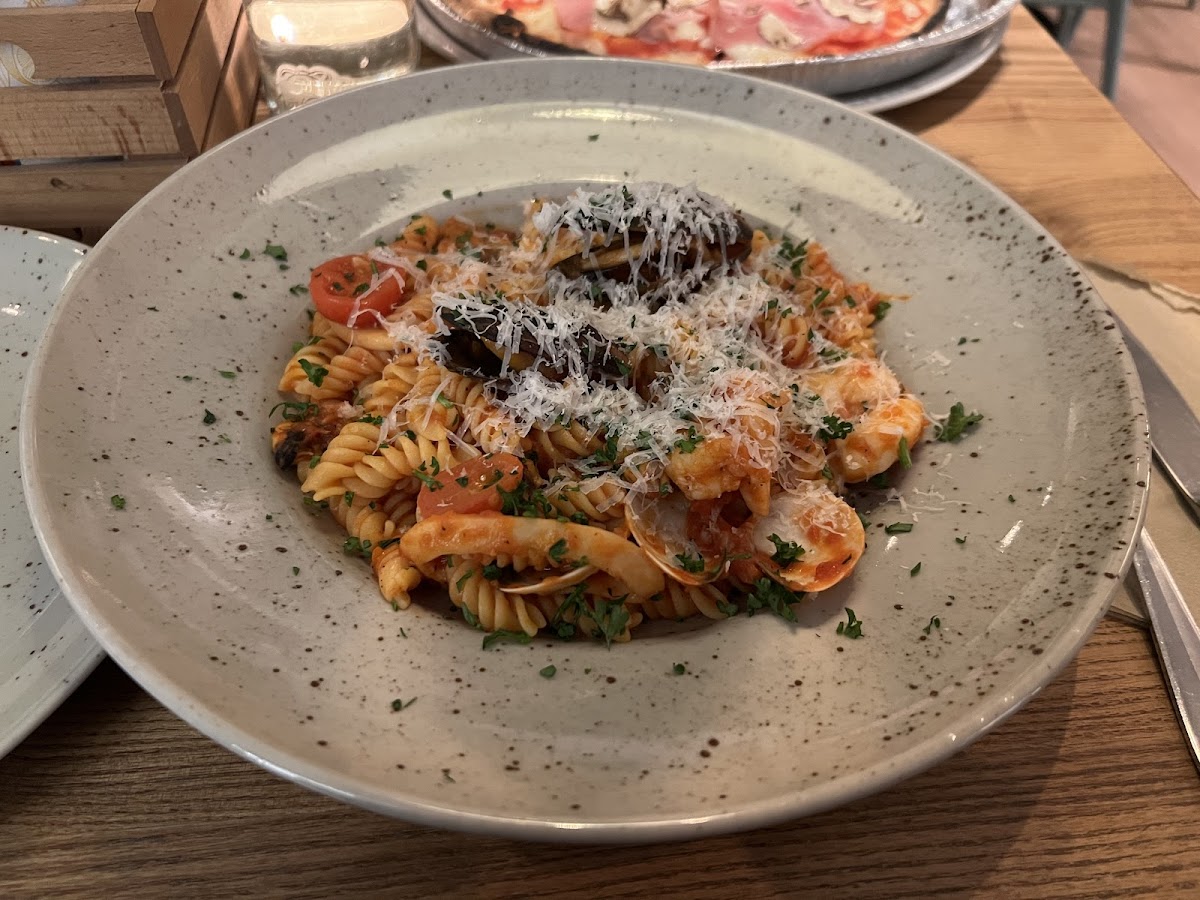 Seafood 'parpadelle' pasta