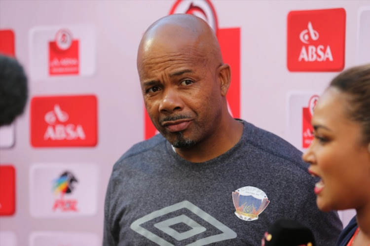 eboho Moloi, Head Coach, of Chippa United during the Absa Premiership match between Chippa United and Orlando Pirates at Nelson Mandela Bay Stadium on February 25, 2018 in Port Elizabeth.