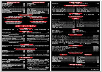 Chilli Berry menu 